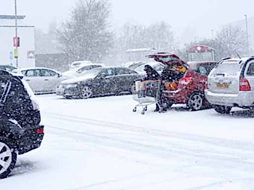 Snow in supermarkets
